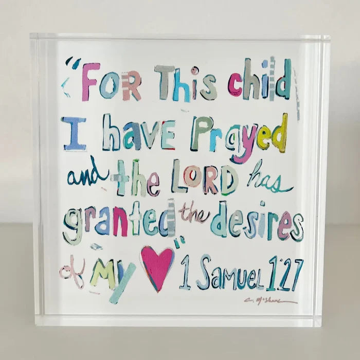 "1 Samuel 1:27 verse" acrylic shelfie