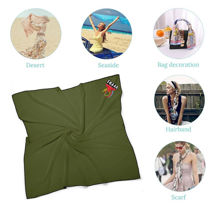 YPFDJ silk scarves Army Green Custom Scarf - Natna Shop