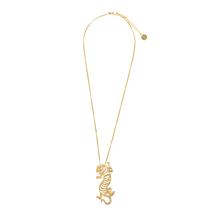 Bianca Tiger Statement Necklace Brass