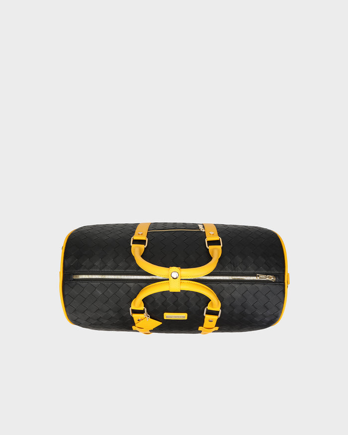 Bodega Traveler Rolling Duffle in Black & Yellow