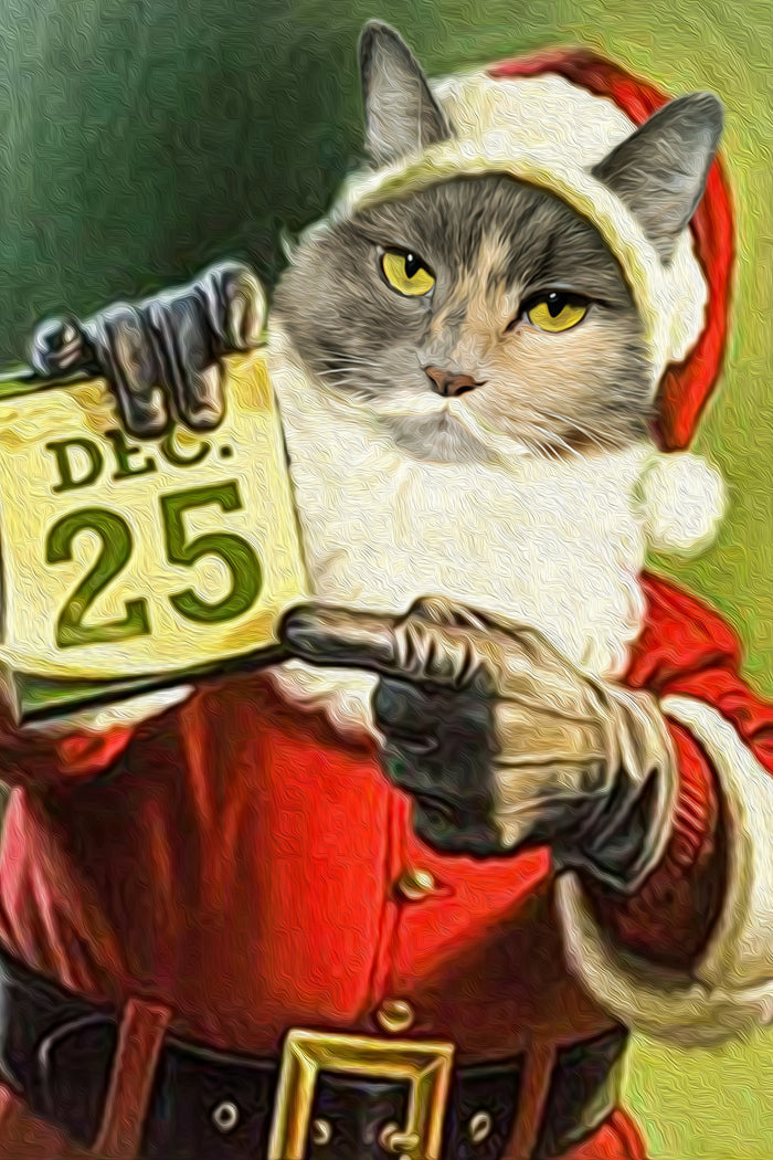 Christmas Santa Custom Pet Portrait - Noble Pawtrait