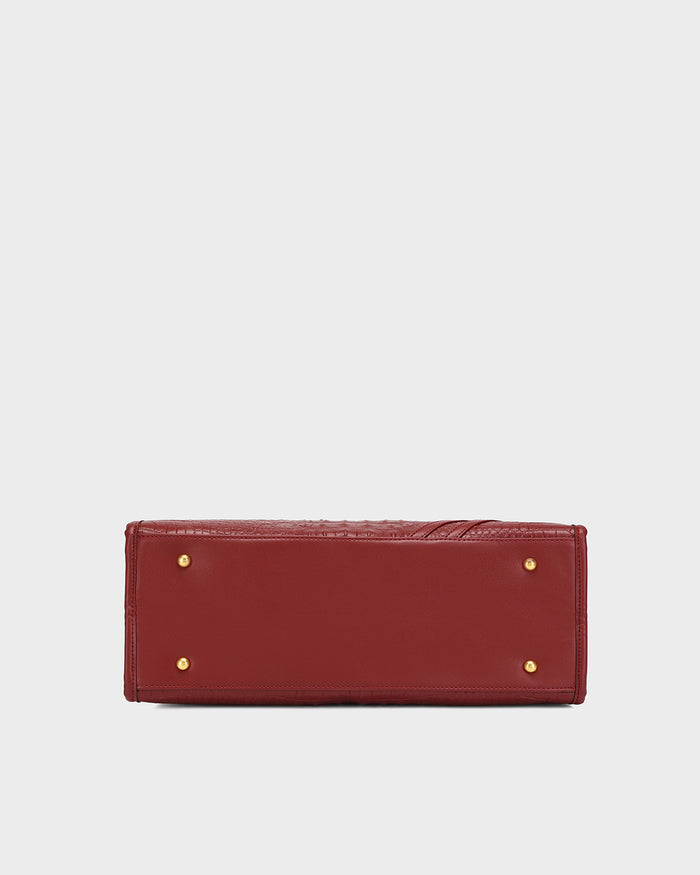 City scape Tote in Wine Red