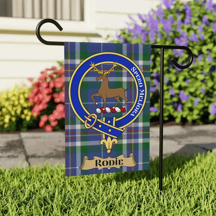 Scottish Clan Crest Flag with Family Name Garden