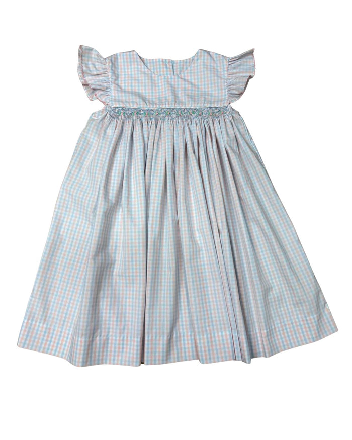 Classic Spring Plaid Smocked Dress