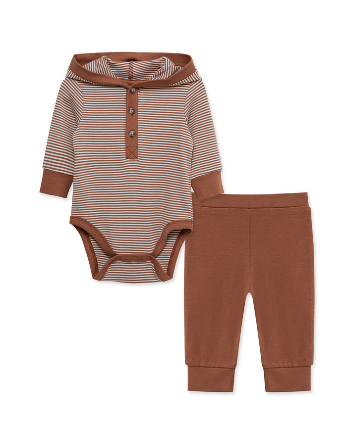 Copper Hooded Bodysuit Pants Set