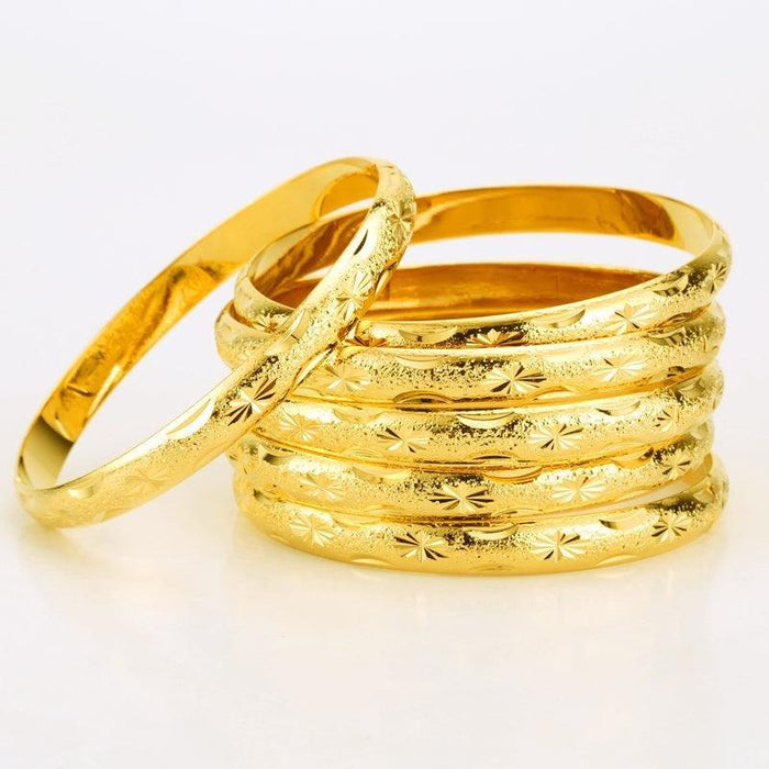 Dubai Gold Plated Bracelets 6pcs - Natna Shop