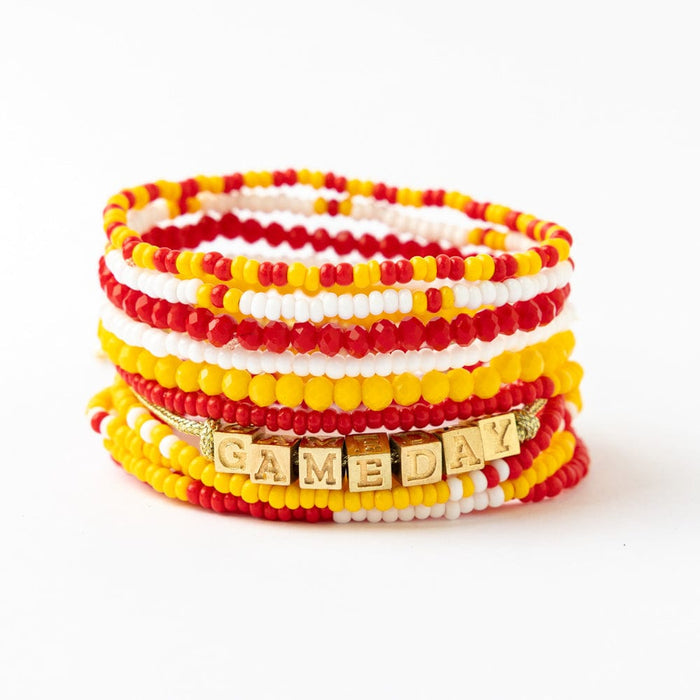 Game Day 11-Strand Bracelet Set Red + Yellow Stack