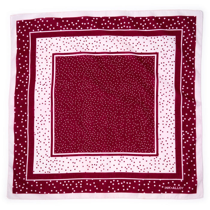 Game Day Polka Dot Scarf + Scrunchie Maroon + White 21x21 Scarf