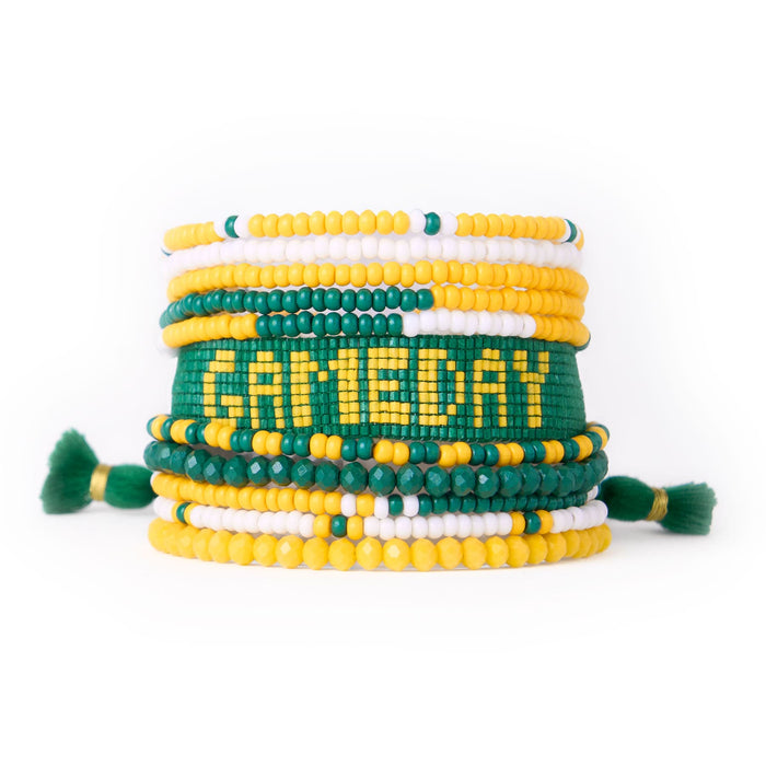 Game Day Sage 10 Strand + Gabby Stack Green, Yellow, + White Stack
