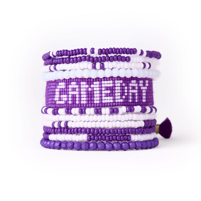 Game Day Sage 10 Strand + Gabby Stack Purple + White Stack