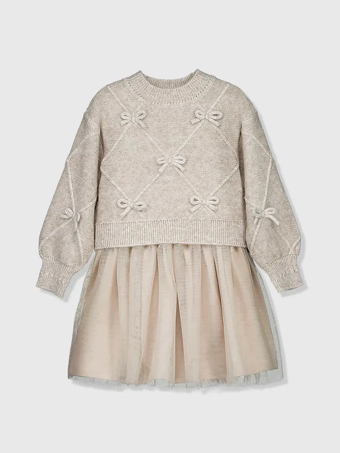 Glitter Bow Sweater Dress Set