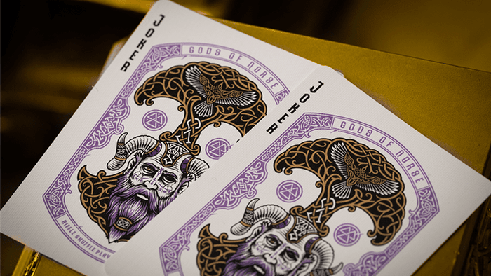 PlayingCardDecks.com-Gods of Norse Purple Royal Playing Cards TPCC