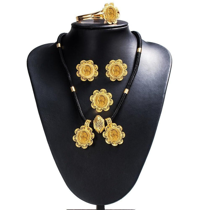 Gold Color Women Ethiopian Coins Jewelry Sets - Natna Shop
