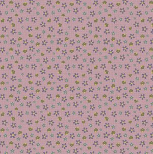 Good Boy and Kitty 81280-21 - pink cotton with blue and lavender flowers and green leaves