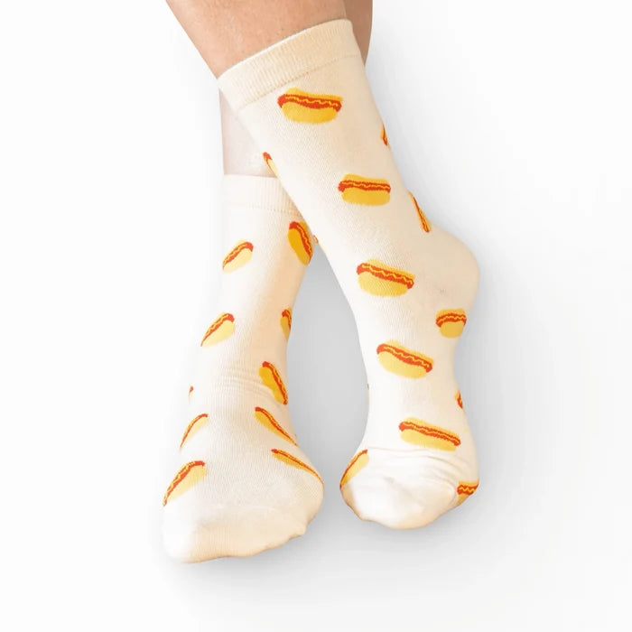 Hot Dog Cotton Blend Crew Socks