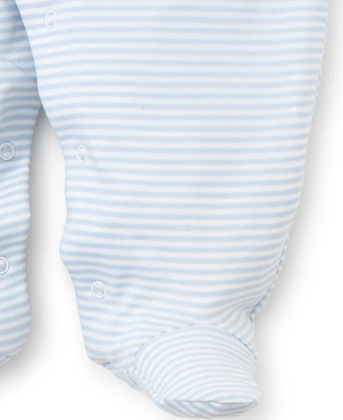 Kissy Light Blue Stripe Footie