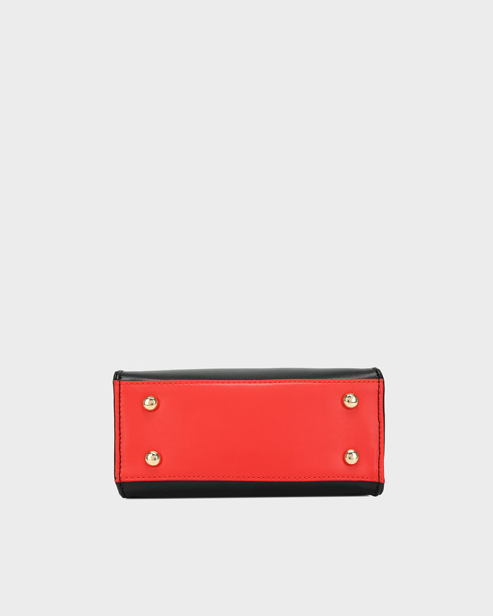 Lisse Mini Tote Bag in Black & Red