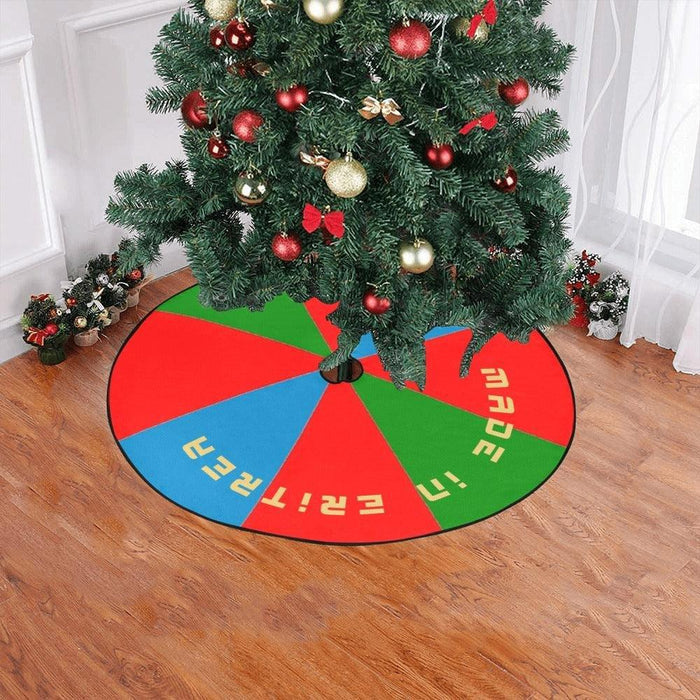 Made in Eritrea Flag Christmas Tree Skirt 47" x 47" - Natna Shop