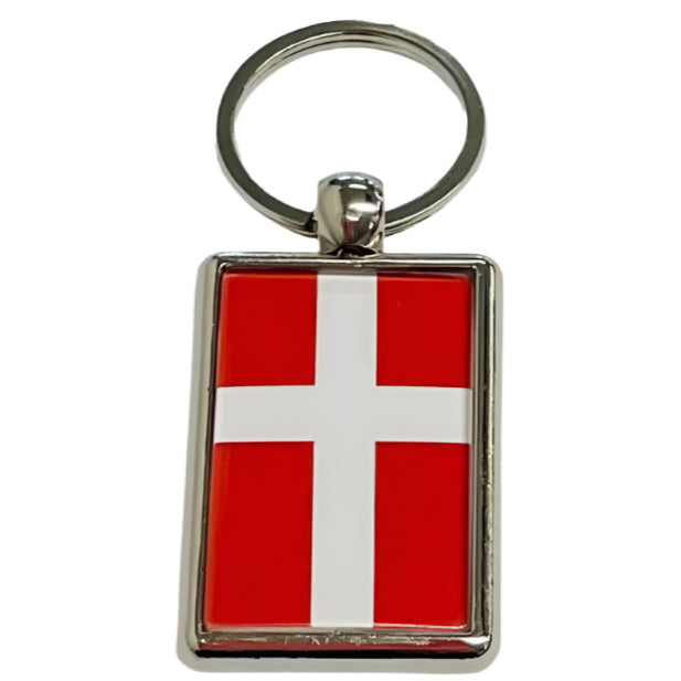 Metal Keyring, Denmark flag