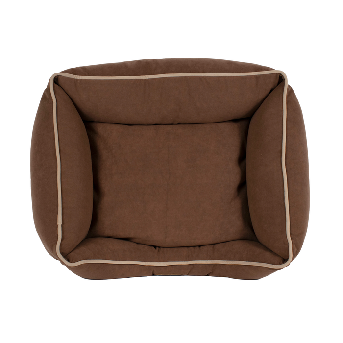 DOG-BED-MICROFIBER-LOW-PROFILE-BOLSTER-CHOCOLATE