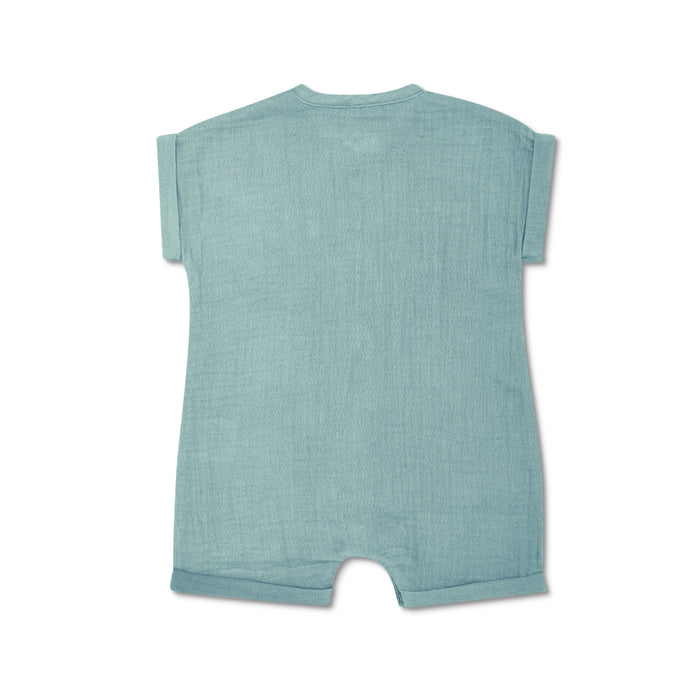 Muslin Short Sleeve Romper - Teal