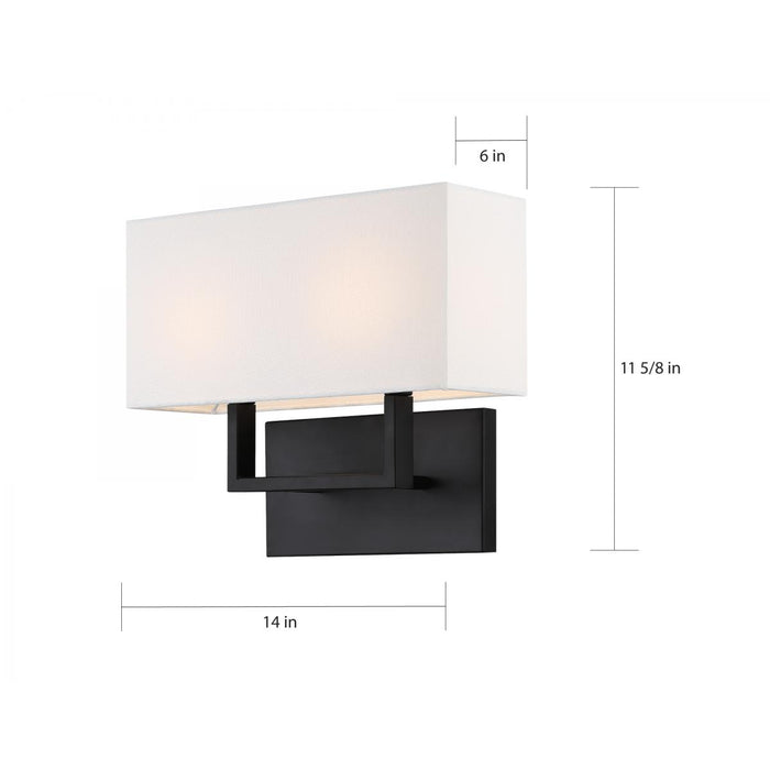 Wall Sconce / Vanity Nuvo 60-6719 Tribeca Aged Bronze Wall Sconce with White Linen Shade Nuvo Lighting