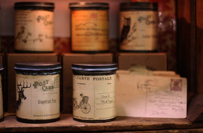 Postcard Tin Candle