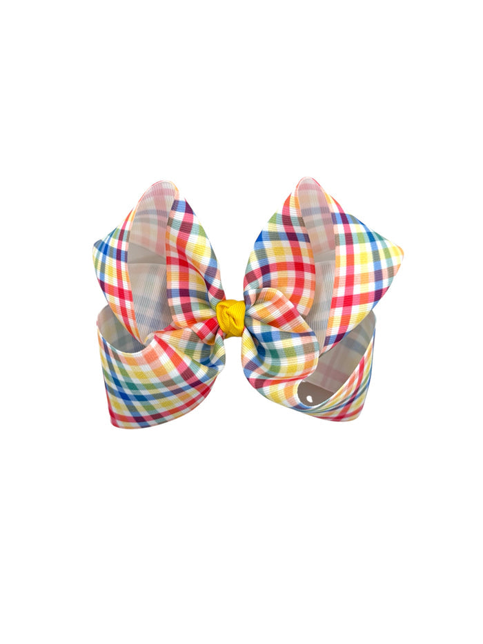 Primary Color Gingham Bow