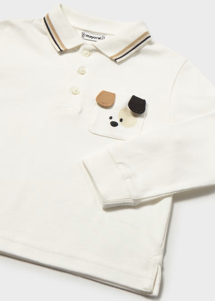 Puppy Pocket Long Sleeve Polo