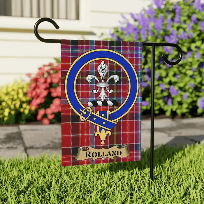 Rolland Tartan Fleur-de-Lis Crest Garden Flag