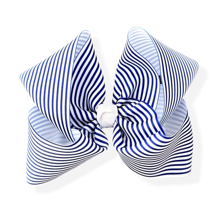 Royal Blue Stripe Bow
