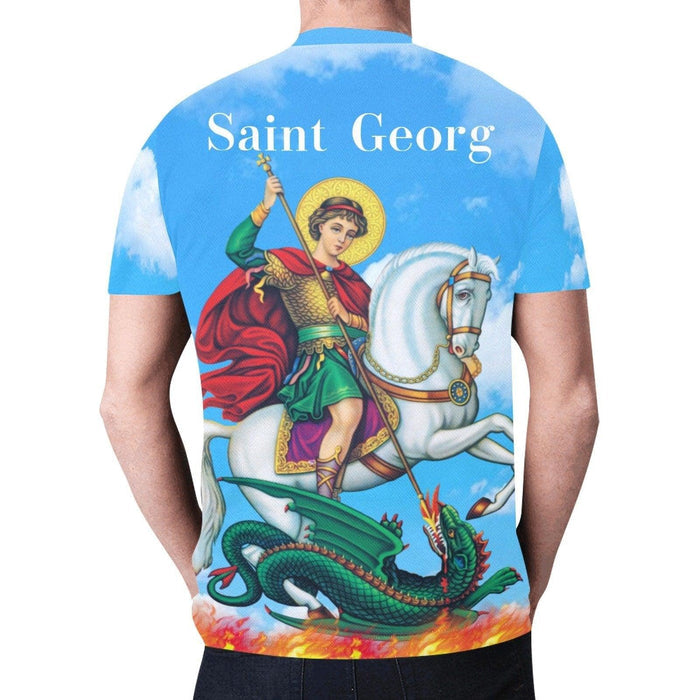 Saint Georg church men t-shirt sky blue cloud New All Over Print T-shirt for Men (Model T45) - Natna Shop