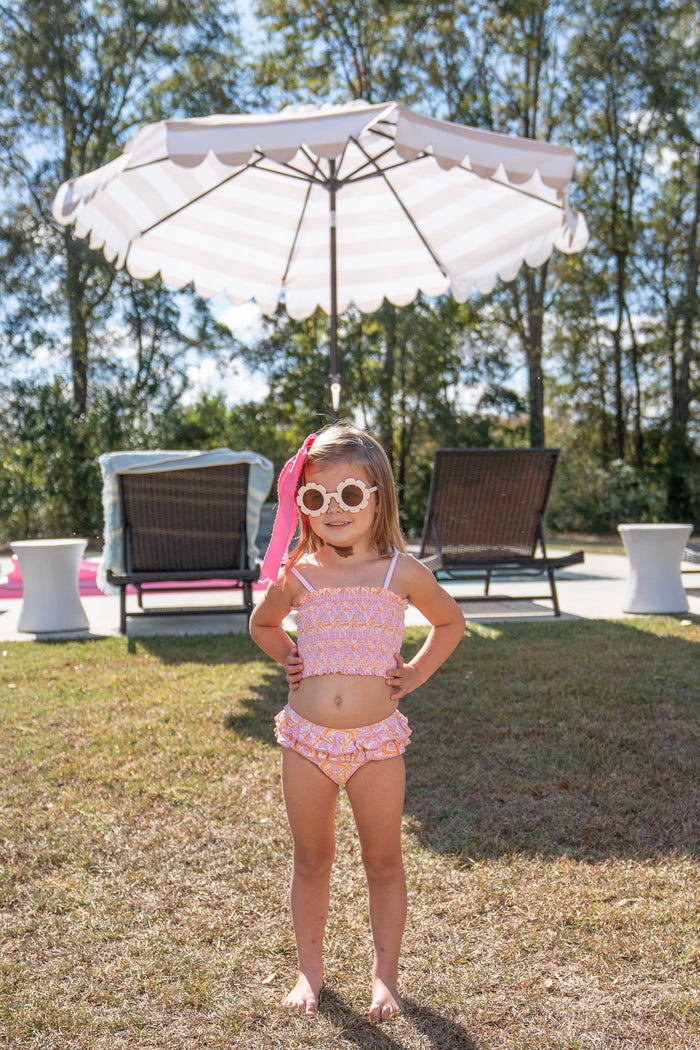 Santa Rosa Mod Pink & Orange Floral Two Piece Swim UPF50