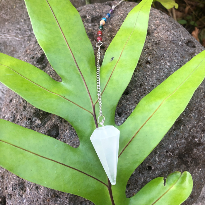 Selenite Chakra Pendulum