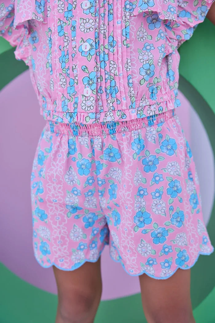 Spring Marguerite Floral Shorts Set
