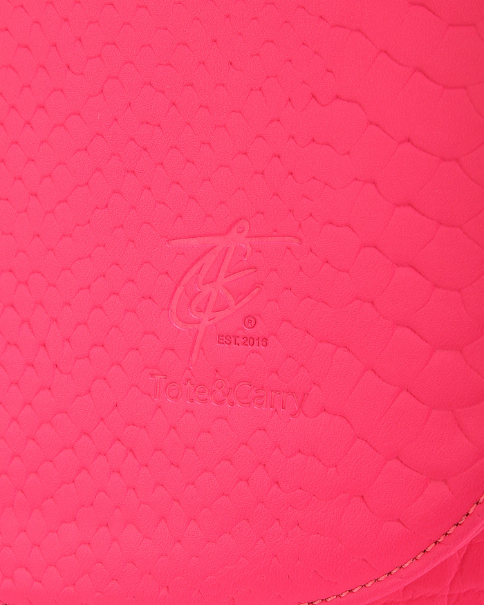 Statement Weekender Backpack in Neon Pink