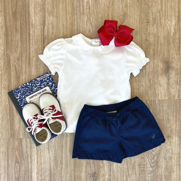 TBBC Maude's Peter Pan Collar Shirt Worth Ave White
