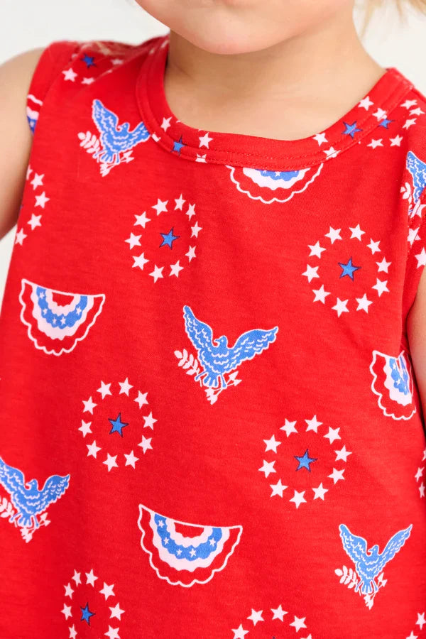 TBBC Sleeveless Polly Play Dress Star Spangled Swag