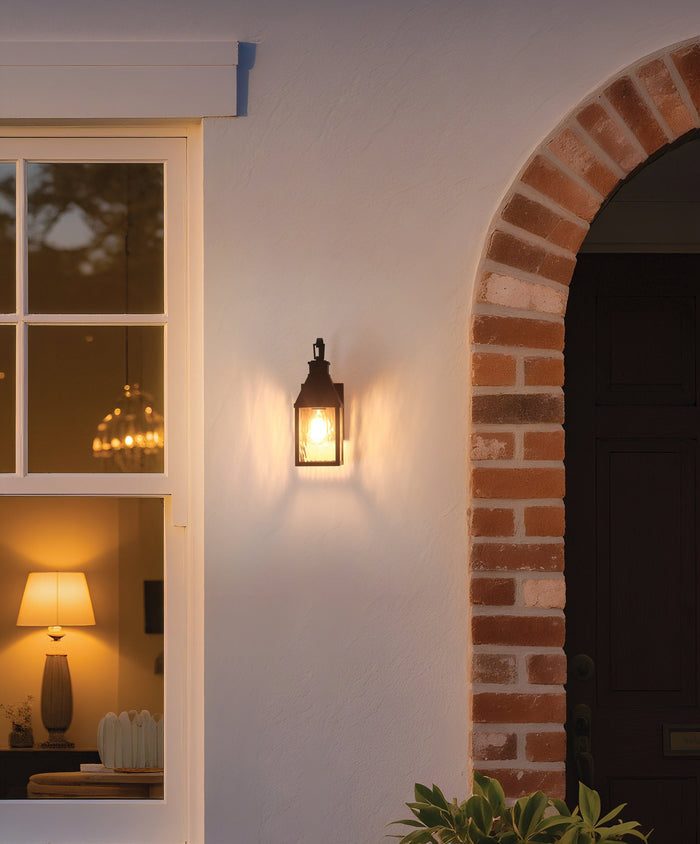 Exterior Wall Sconce Thesis 207761A Glencrest 14 inch 1 light Dark Bronze Exterior Wall Sconce with Clear Water Glass THESIS
