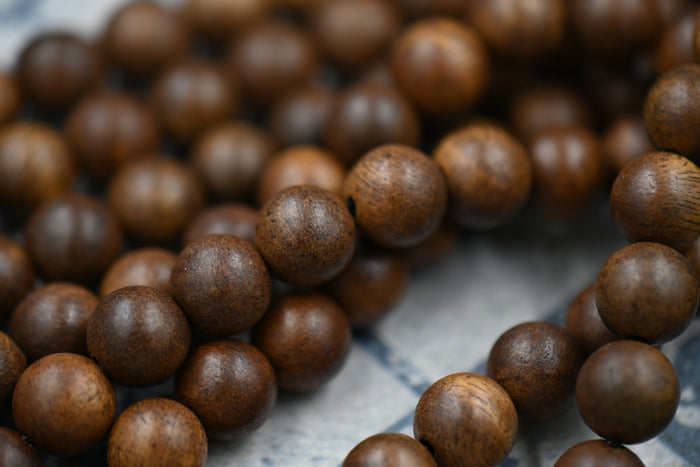 TWO STRANDS Natural 6mm 8mm 10mm Brown Sandalwood Beads