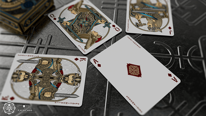 PlayingCardDecks.com-Valhalla Viking Sapphire Deluxe Playing Cards USPCC