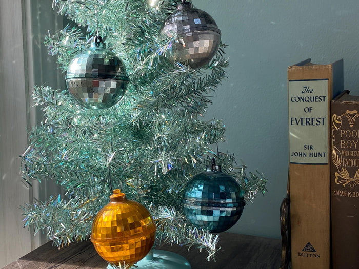 Vintage Plastic Christmas Ornaments Disco Balls at Duckwells