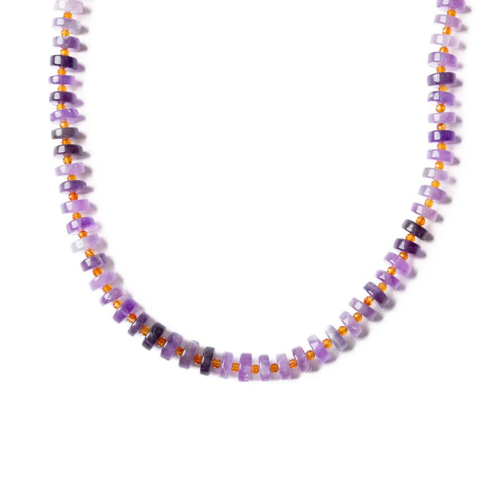 Vivianne Amethyst With Carnelian Necklace 18" Single Chain