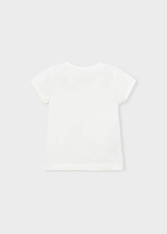 White Navy Rope Flower SS Tee