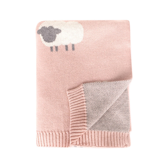 Wooly Lamb 3D - Organic Cotton Jacquard Knit Baby Blanket