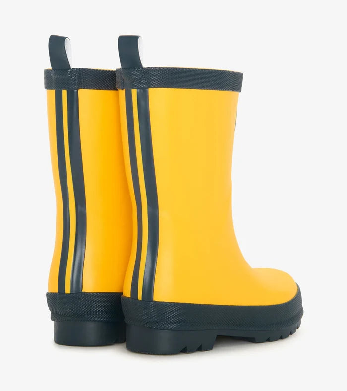 Yellow & Navy Rain Boots