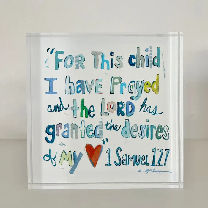 "1 Samuel 1:27 verse" acrylic shelfie