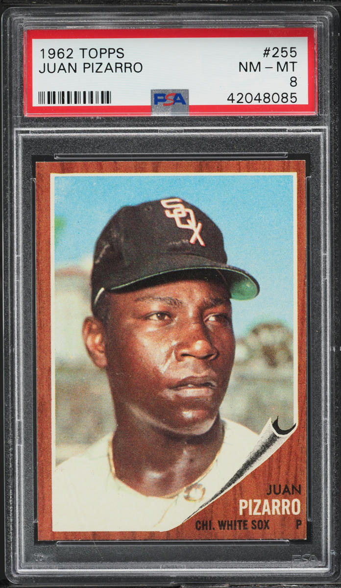 1962 Topps BB Card #255 Juan Pizarro Chicago White Sox PSA 8 NM-MT (MGD2)