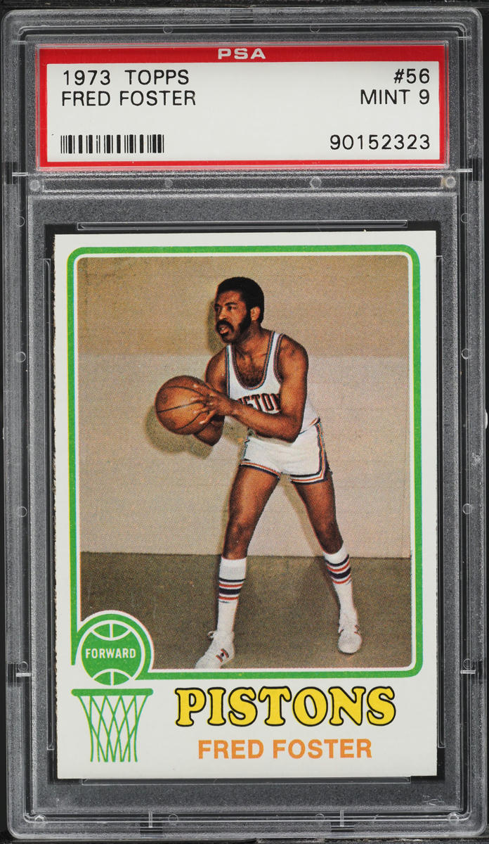 1973 Topps BkB Card # 56 Fred Foster Detroit Pistons PSA 9 MINT (MGD2)