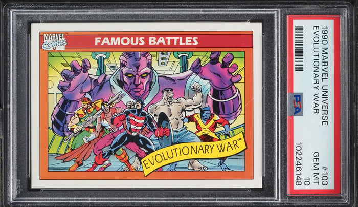1990 Impel Marvel Universe Card #103 Evolutionary War PSA 10 GEM MINT (MGD2)
